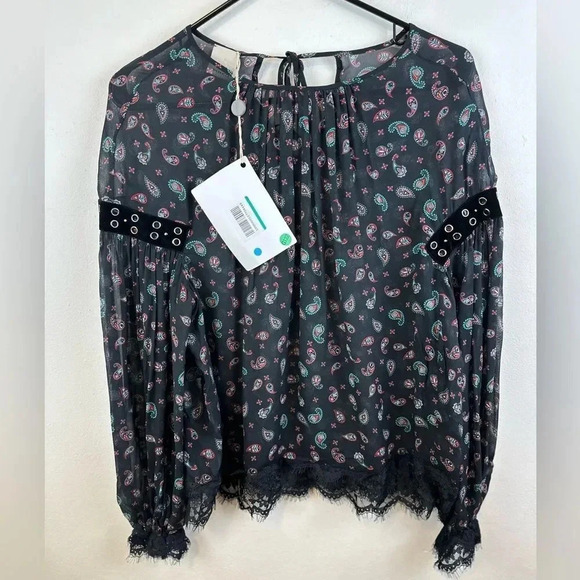 PINKO ZWARTE BLOUSE MANIGLIA Sz 4 - Picture 5 of 16